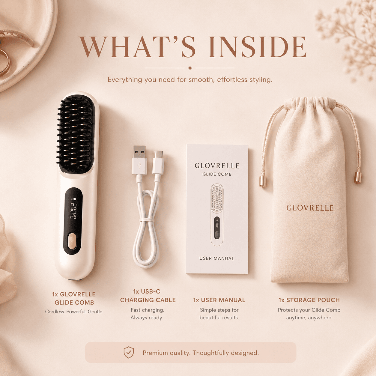 Glovrelle Wireless Hair Straightening Brush